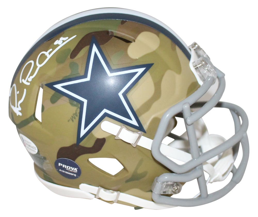 Michael Irvin Dallas Cowboys Camo Signed Mini Helmet BAS-Powers Sports Memorabilia