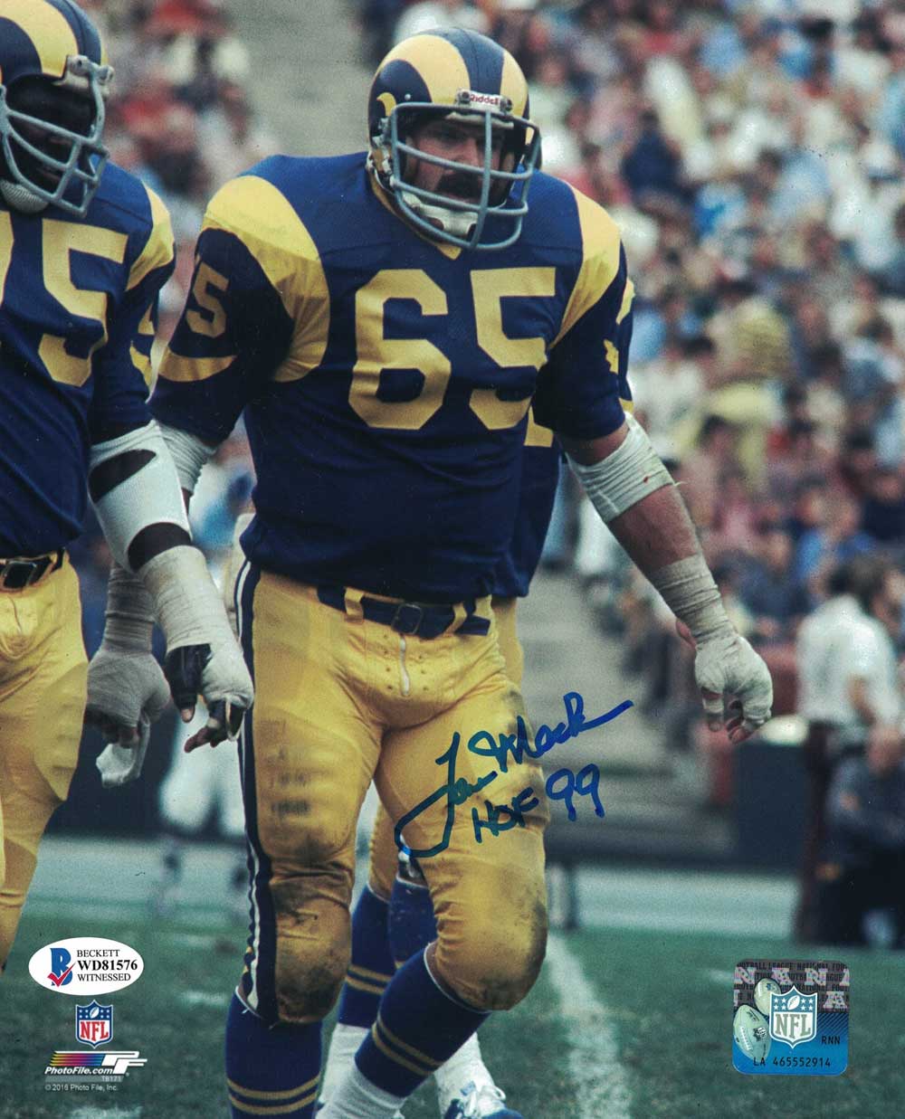Tom Mack Signed Los Angeles Rams 8x10 Photo HOF – Beckett Authenticated-Powers Sports Memorabilia