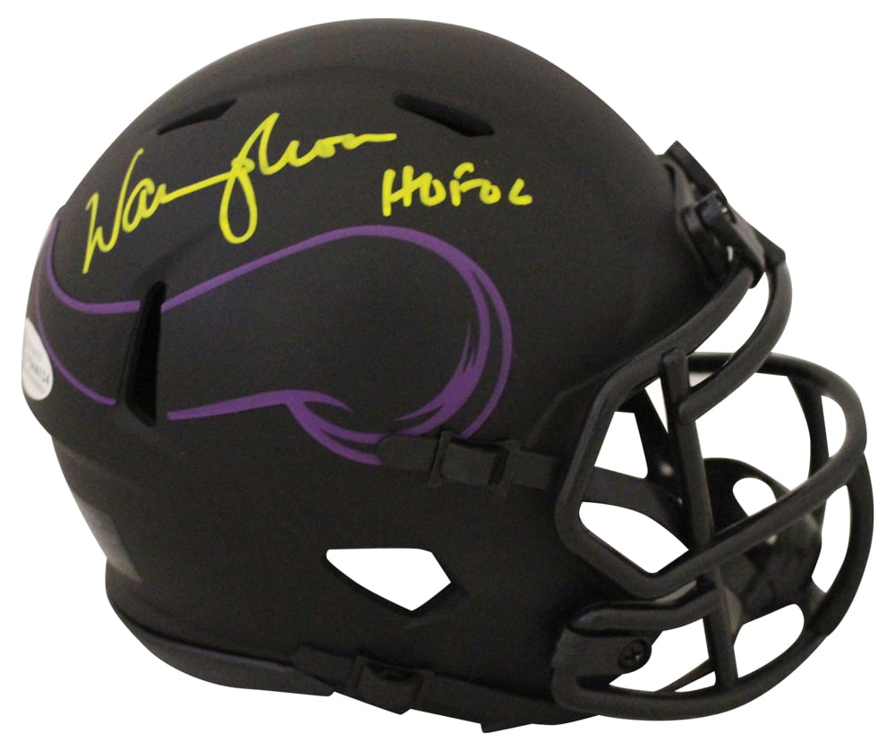 Warren Moon Signed Minnesota Vikings Eclipse Mini Helmet HOF – Beckett Authenticated