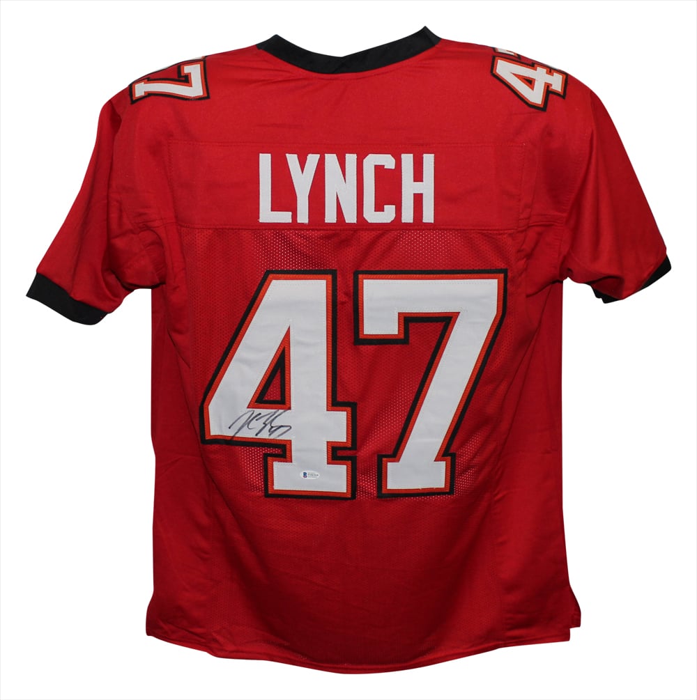 John Lynch Signed Pro Style Red XL Jersey – Beckett Authenticated-Powers Sports Memorabilia