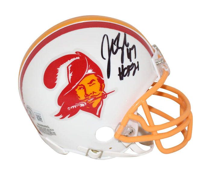 John Lynch Signed Tampa Bay Buccaneers 76-96 Mini Helmet HOF – Beckett Authenticated-Powers Sports Memorabilia