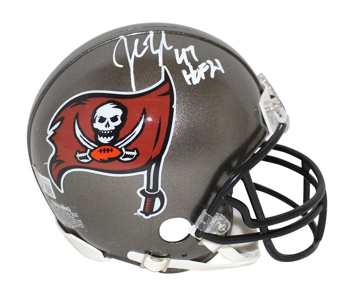 John Lynch Signed Tampa Bay Buccaneers 97-13 Mini Helmet HOF – Beckett Authenticated-Powers Sports Memorabilia
