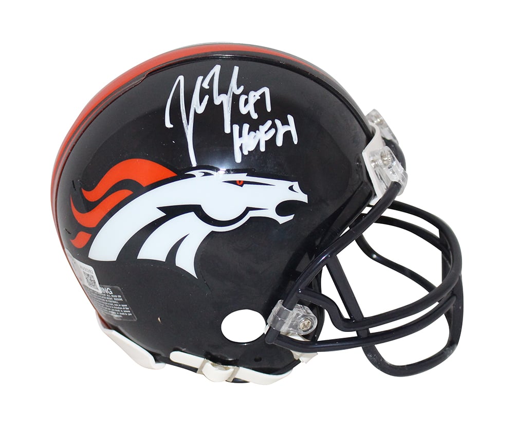 John Lynch Signed Denver Broncos Mini Helmet HOF – Beckett Authenticated-Powers Sports Memorabilia