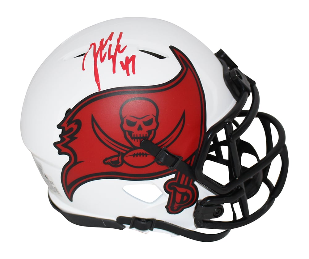 John Lynch Signed Tampa Bay Buccaneers Lunar Mini Helmet – Beckett Authenticated-Powers Sports Memorabilia