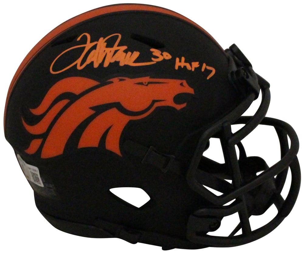 Terrell Davis Signed Denver Broncos Eclipse Mini Helmet HOF – Beckett Authenticated-Powers Sports Memorabilia