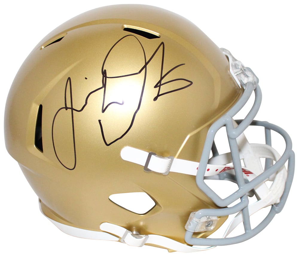 Jeremiah Owusu-Koramoah Notre Dame Fighting Irish Signed Full Size Helmet - Notre Dame F/S Speed Beckett-Powers Sports Memorabilia
