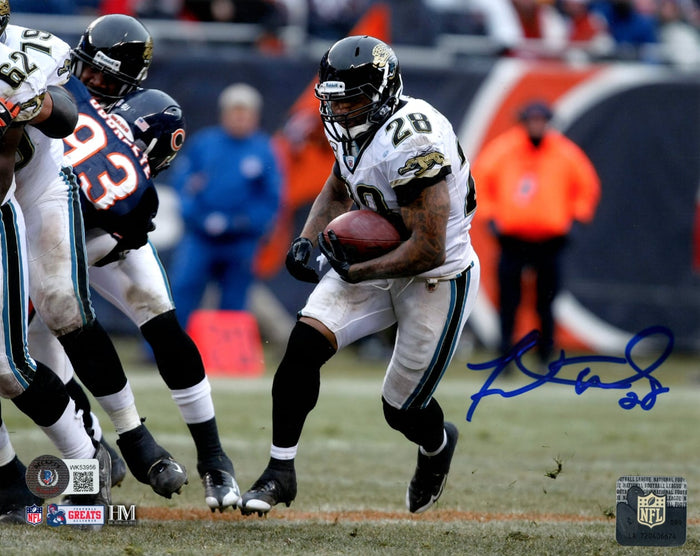 Fred Taylor Signed Jacksonville Jaguars 8x10 Photo – Photo Variation 3 – Beckett Authenticated-Powers Sports Memorabilia