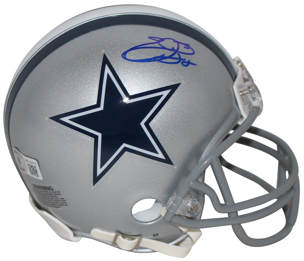 Emmitt Smith Autographed Dallas Cowboys VSR4 Mini Helmet – Beckett Authenticated-Powers Sports Memorabilia