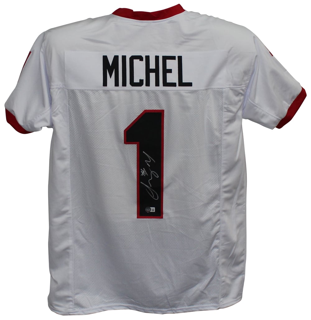 Sony Michel Signed College Style White XL Jersey – Beckett Authenticated-Powers Sports Memorabilia