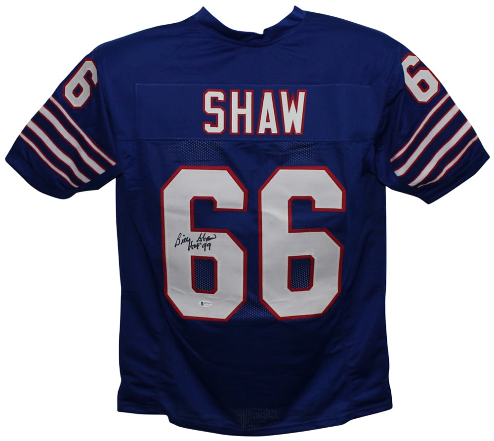 Billy Shaw Signed Pro Style Blue XL Jersey HOF – Beckett Authenticated-Powers Sports Memorabilia