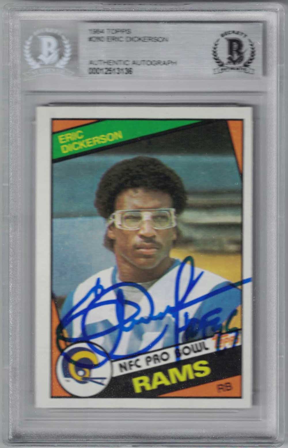 Eric Dickerson Los Angeles Rams 1984 Topps Trading Signed Card-Powers Sports Memorabilia