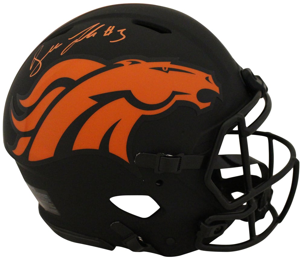 Drew Lock Denver Broncos Authentic Eclipse Signed Helmet BAS-Powers Sports Memorabilia