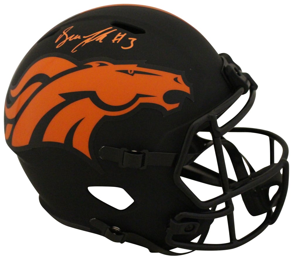 Drew Lock Denver Broncos F/S Eclipse Signed Helmet BAS-Powers Sports Memorabilia