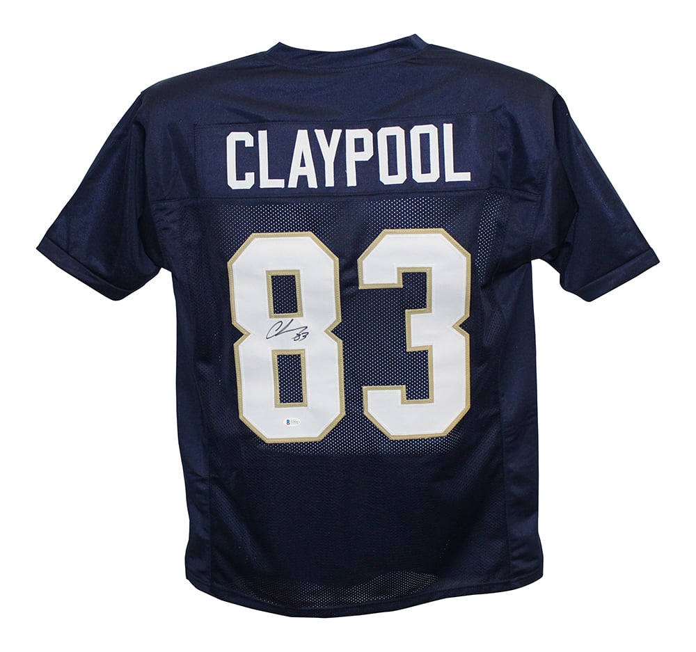 Chase Claypool Signed College Style blue XL jersey – Beckett Authenticated-Powers Sports Memorabilia