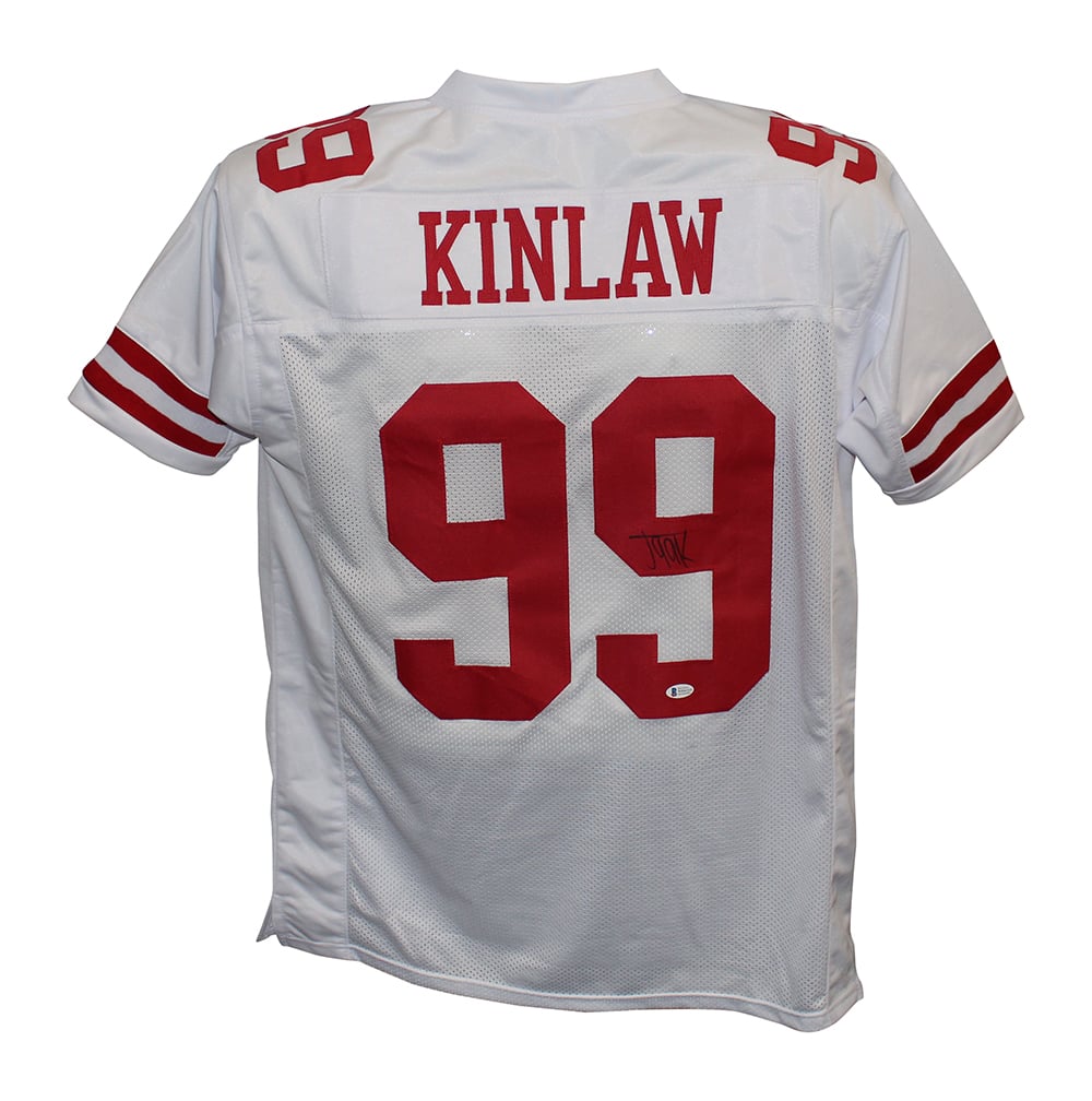 Javon Kinlaw Signed Pro Style White XL Jersey – Beckett Authenticated-Powers Sports Memorabilia