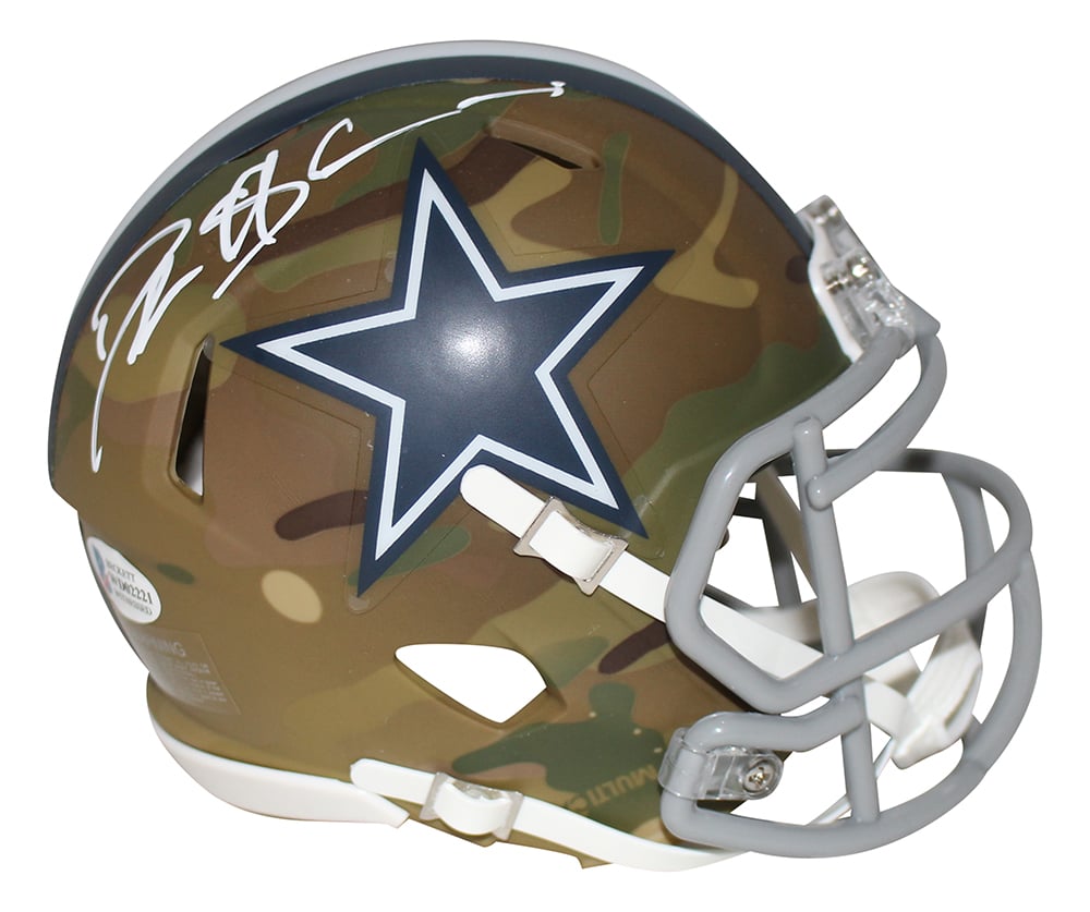 Deion Sanders Dallas Cowboys Camo Signed Mini Helmet BAS-Powers Sports Memorabilia