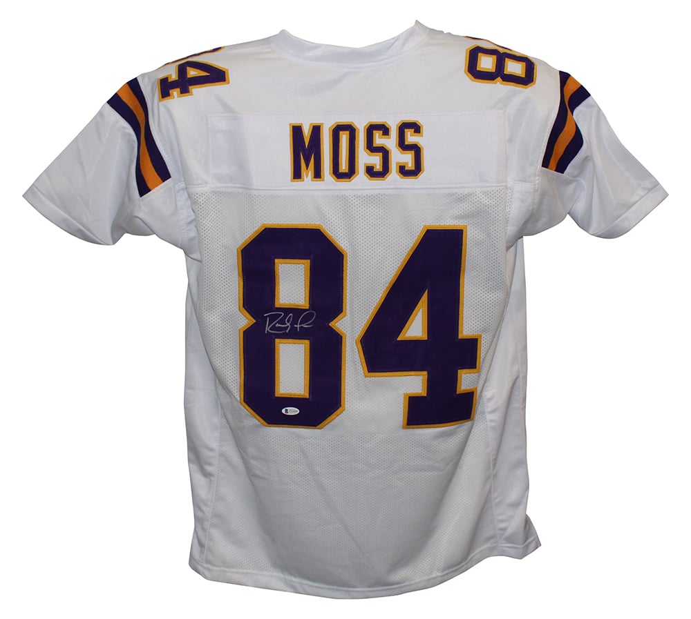 Randy Moss Signed Pro Style White XL Jersey – Beckett Authenticated-Powers Sports Memorabilia