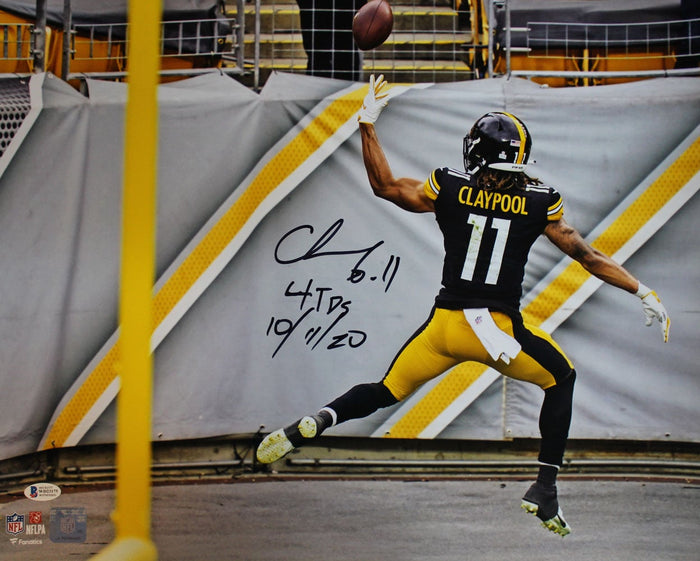 Chase Claypool Signed Pittsburgh Steelers 16x20 Photo 4 TDs – Beckett Authenticated-Powers Sports Memorabilia