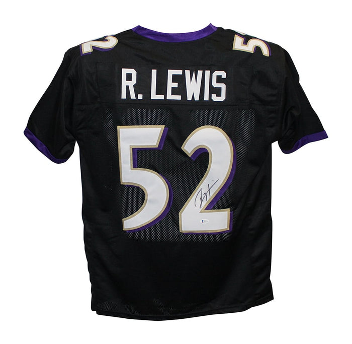 Ray Lewis Signed Pro Style Black XL Jersey – Beckett Authenticated-Powers Sports Memorabilia