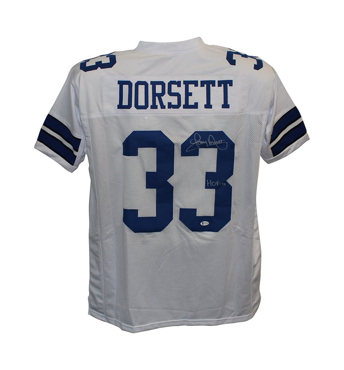 Tony Dorsett Signed Pro Style White XL Jersey HOF – Beckett Authenticated-Powers Sports Memorabilia