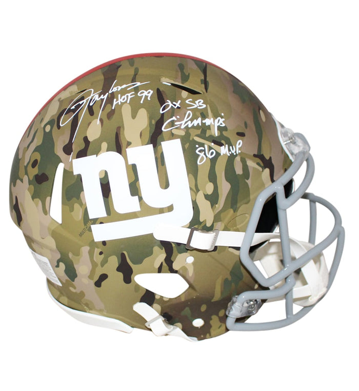 Lawrence Taylor Signed New York Giants Authentic Camo Helmet 3 Insc – Beckett Authenticated-Powers Sports Memorabilia