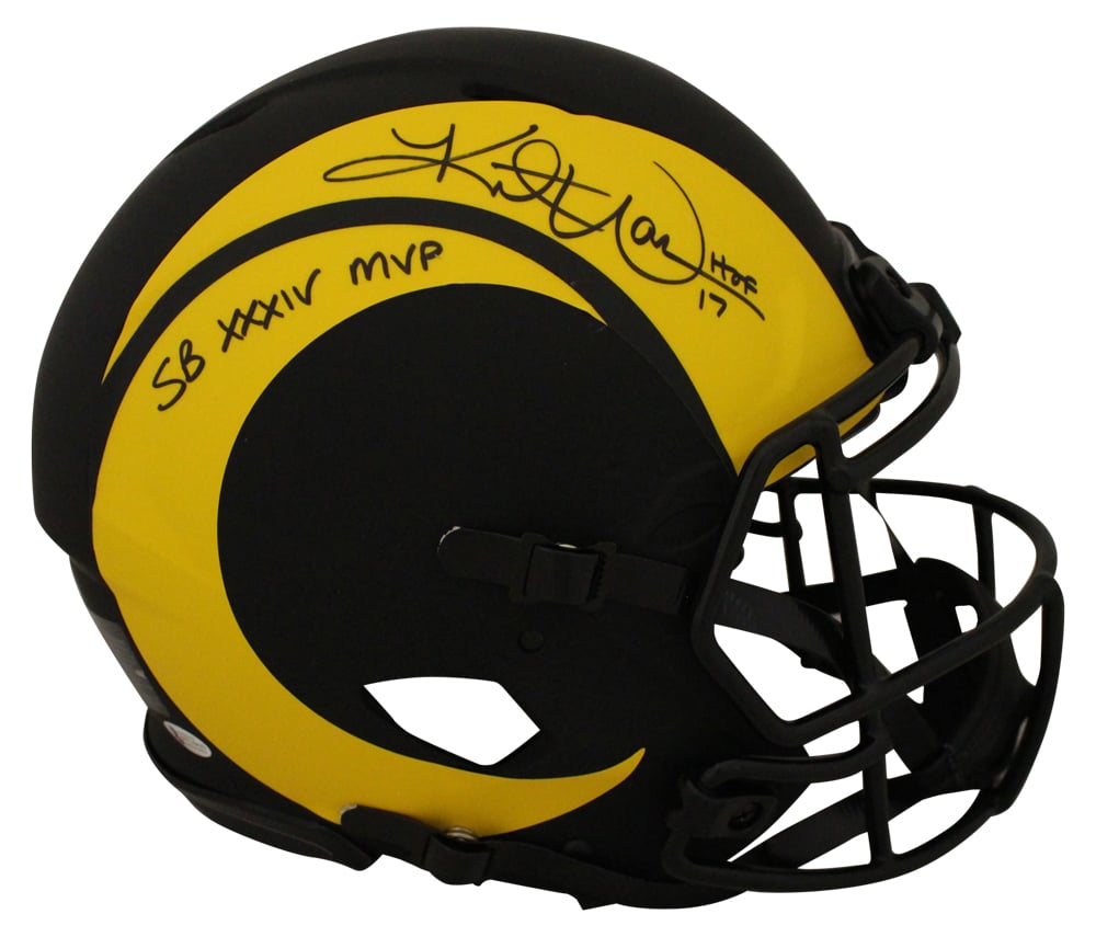 Kurt Warner St Louis Rams Authentic Eclipse Signed Helmet MVP HOF BAS-Powers Sports Memorabilia