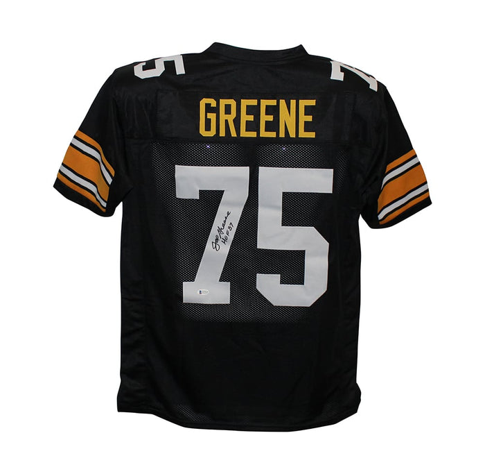 Joe Greene Signed Pro Style Black XL Jersey HOF – Beckett Authenticated-Powers Sports Memorabilia