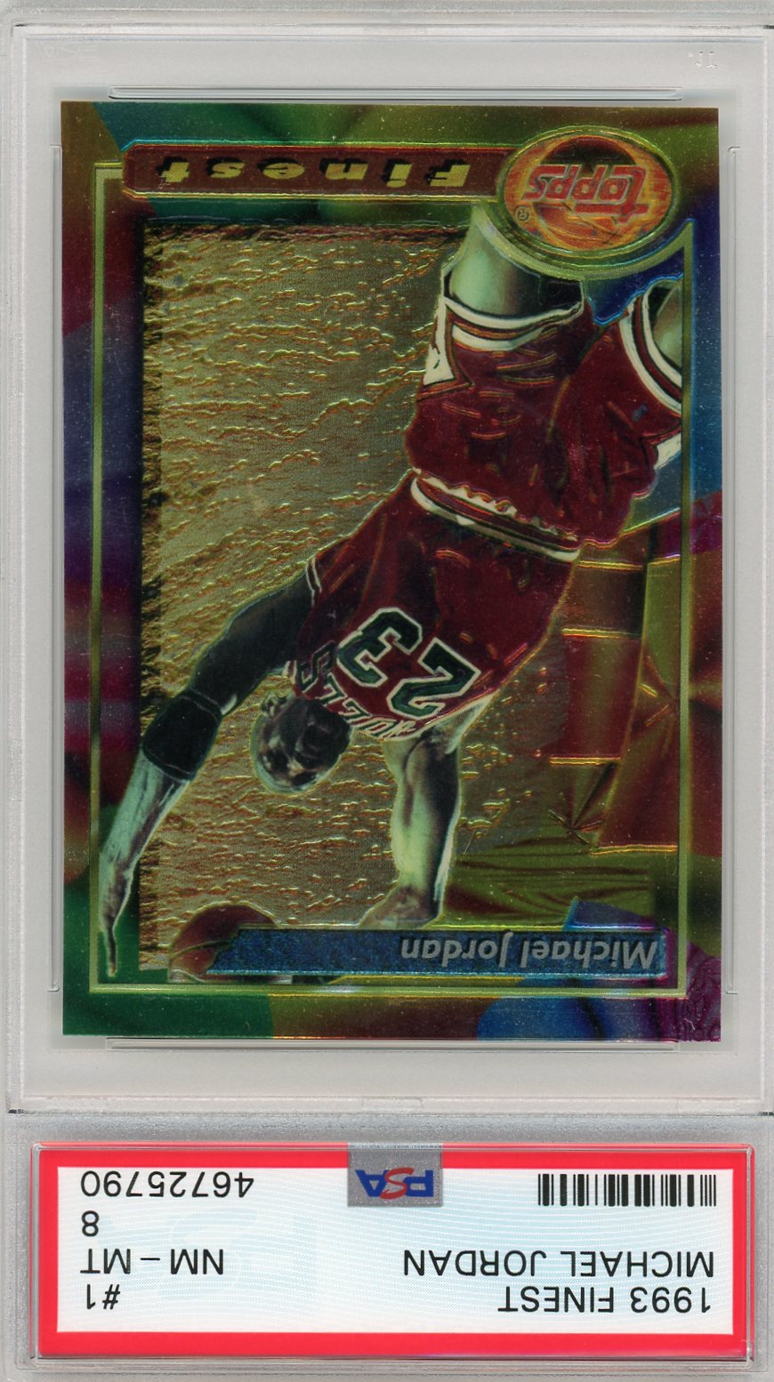 Michael Jordan 1993 Topps Finest Basketball Card #1 Graded PSA 8 NM-MT-Powers Sports Memorabilia