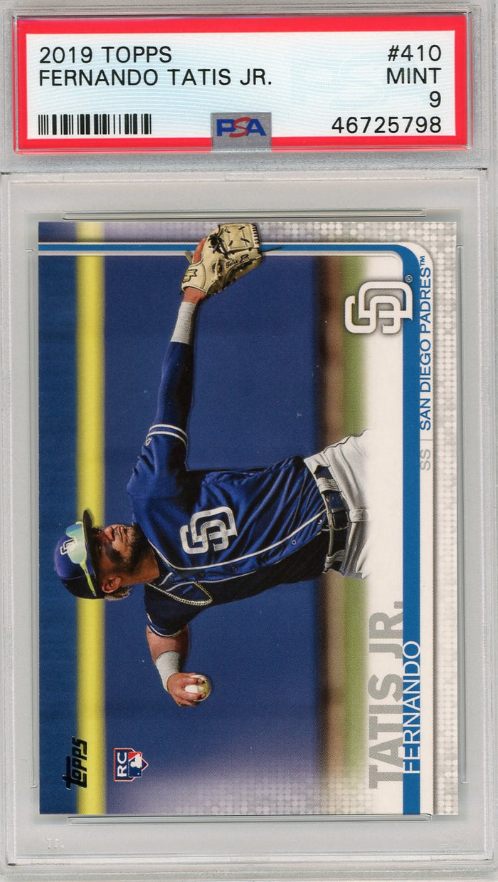 Fernando Tatis Jr 2019 Topps Baseball Rookie Card RC #410 Graded PSA 9 MINT-Powers Sports Memorabilia