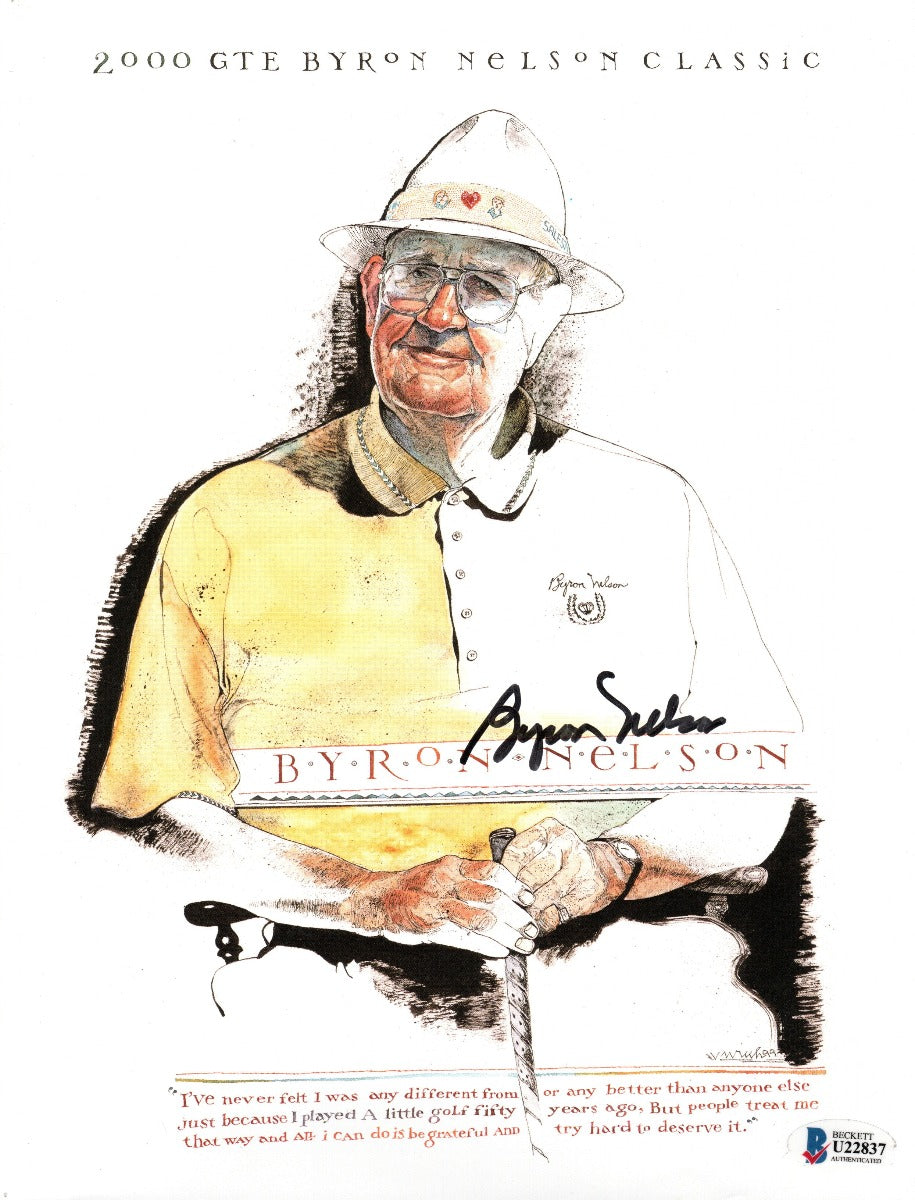 Byron Nelson Autographed 2000 GTE Byron Nelson Classic Program Beckett Authenticated-Powers Sports Memorabilia