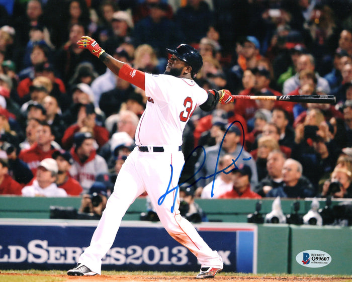 David Ortiz Signed Boston Red Sox 2013 World Series 8x10 Photo Beckett Witnessed #3-Powers Sports Memorabilia
