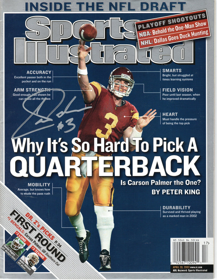 Carson Palmer Signed USC Trojans Sports Illustrated 4/28/03 - Beckett-Powers Sports Memorabilia
