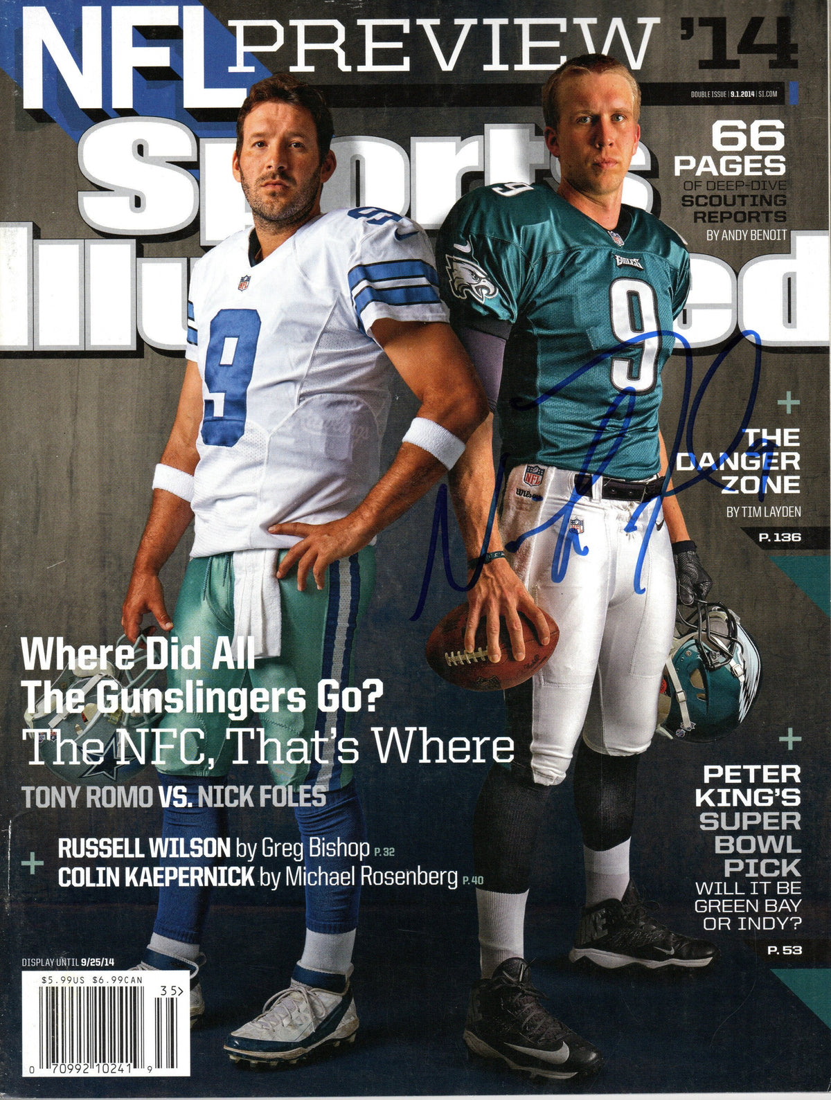 Nick Foles Signed Philadelphia Eagles 2014 NFL Preview Sports Illustrated 9/1/14 - Beckett-Powers Sports Memorabilia