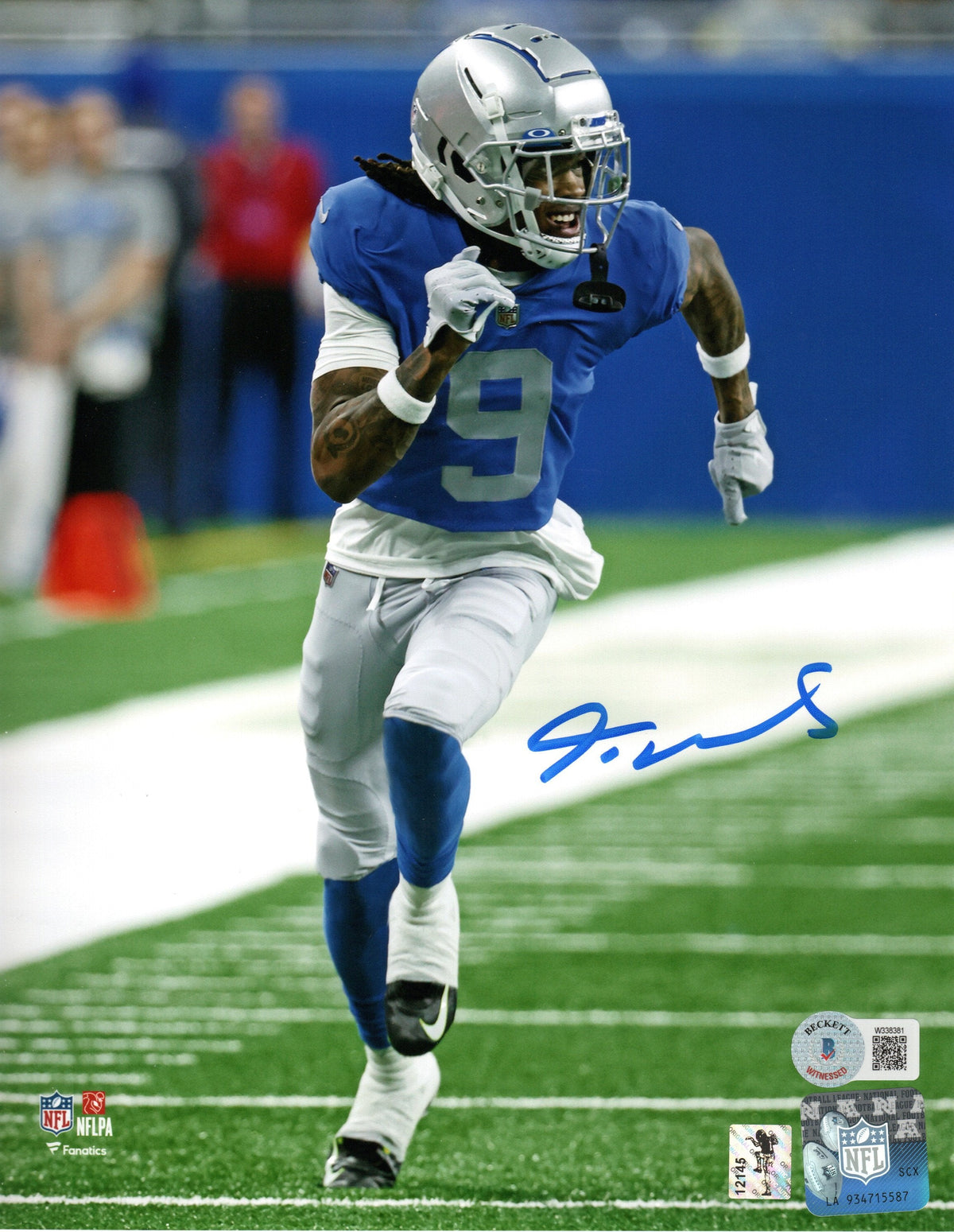 Jameson Williams Signed Detroit Lions 8x10 Photo - Beckett-Powers Sports Memorabilia