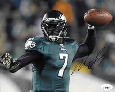 Michael Vick Autographed Philadelphia Eagles 8X10 Photo (horizontal)- JSA Hologram-Powers Sports Memorabilia