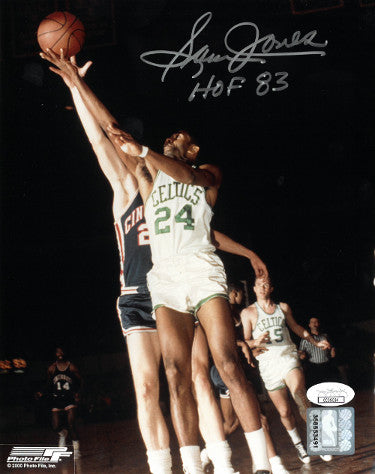 Sam Jones Autographed Boston Celtics Color 8x10 Photo HOF 83- JSA Hologram-Powers Sports Memorabilia