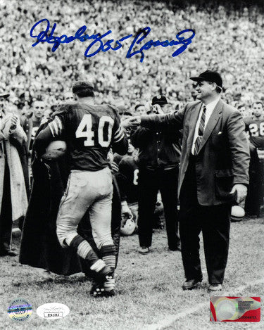 Howard "Hopalong" Cassady Autographed Ohio State Buckeyes B&W 8x10 Photo- JSA Holo w/ Woody Hayes (55 Heisman)-Powers Sports Memorabilia