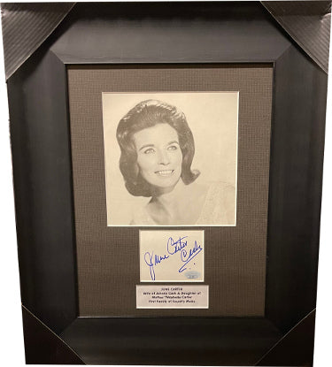 June Carter Cash Autographed Cut signature Custom Framing with 7x7 Photograph- JSA #AC92843 (16x19) (country music)-Powers Sports Memorabilia