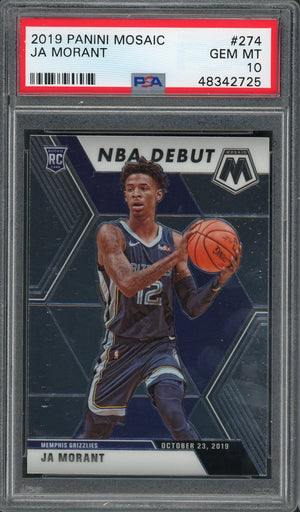 Ja Morant 2019 Panini Mosaic Basketball Rookie Card RC #274 Graded PSA 10-Powers Sports Memorabilia