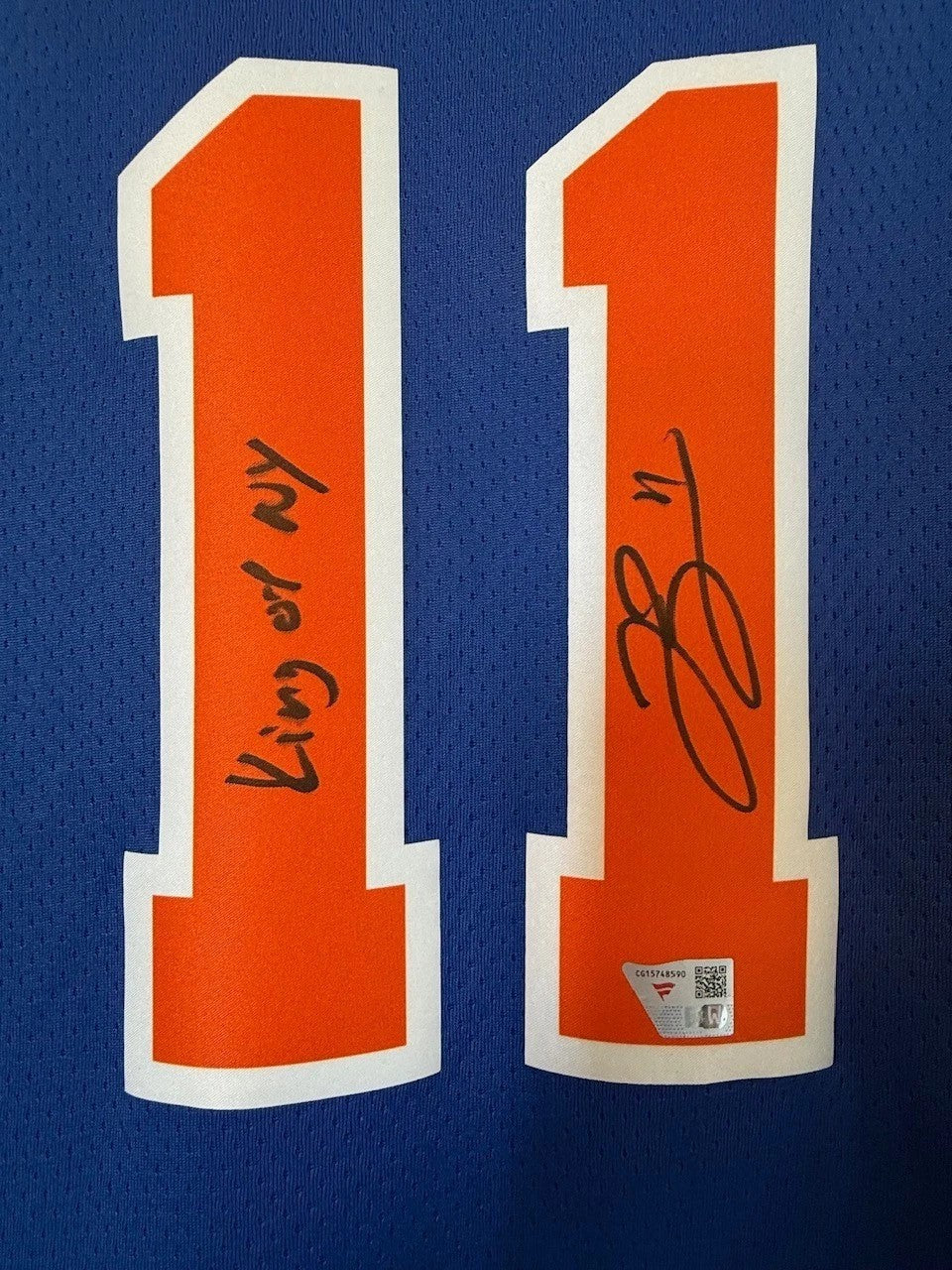 Jalen Brunson Autographed New York Knicks Signed Nike Swingman Basketball Jersey KING OF NY Fanatics Authenticated