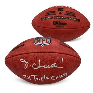 Ja'Marr Chase Autographed NFL Authentic Duke Signed Game Football 2024 TRIPLE CROWN Beckett COA