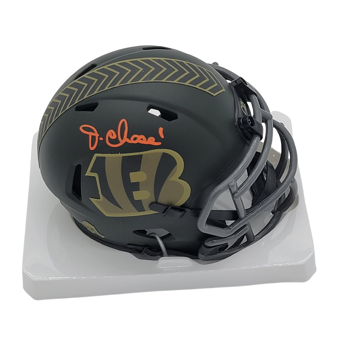 Ja'Marr Chase Signed 2025 Cincinnati Bengals Salute to Service Mini Helmet | - Beckett-Powers Sports Memorabilia