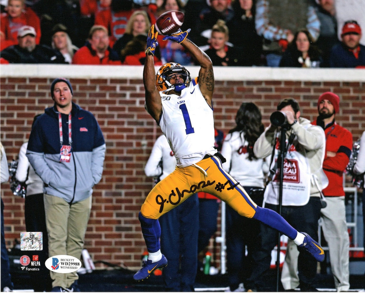 Ja'Marr Chase Autographed LSU Tigers 8x10 Photo Beckett Witnessed-Powers Sports Memorabilia