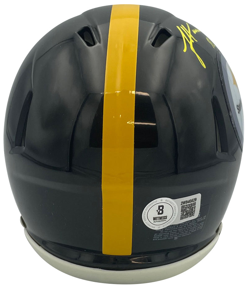 James Harrison Autographed Pittsburgh Steelers Signed Football Mini Helmet Beckett COA-Powers Sports Memorabilia