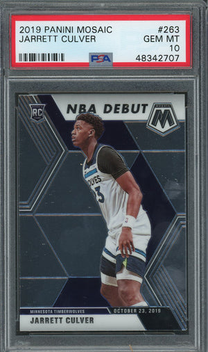 Jarrett Culver Minnesota Timerwolves 2019 Panini Mosaic Basketball Rookie Card RC #263 Graded PSA 10 GEM MINT-Powers Sports Memorabilia
