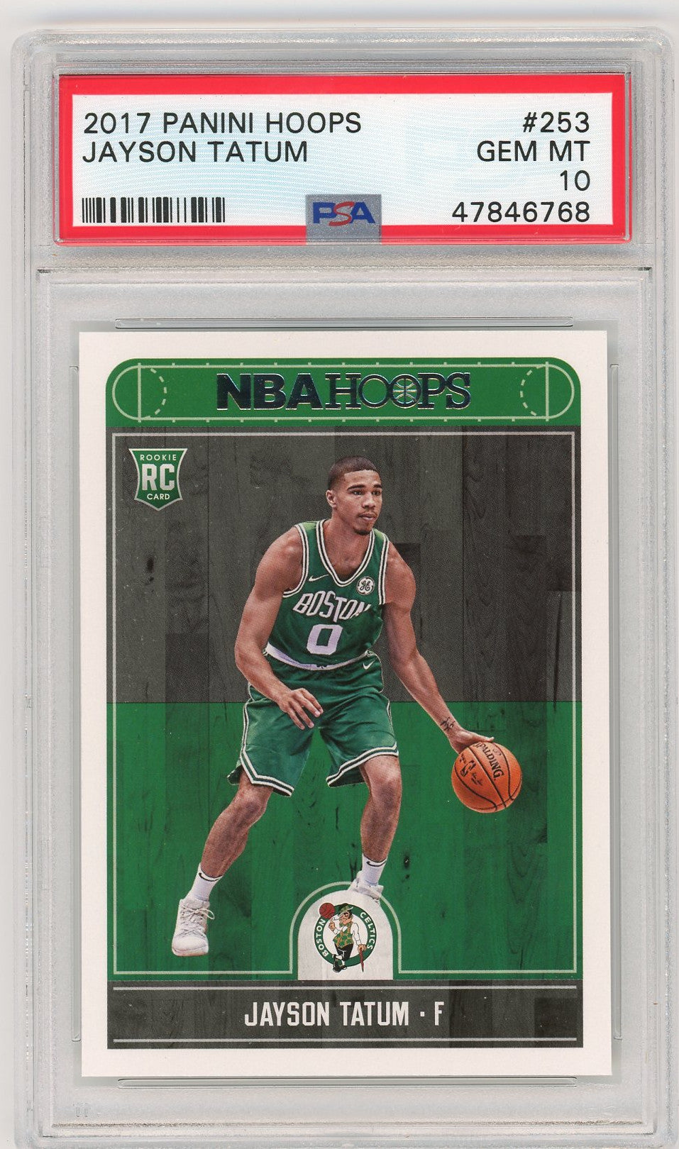 Jayson Tatum 2017-18 Panini Hoops Basketball Rookie Card RC #253 Graded PSA 10 GEM MINT-Powers Sports Memorabilia