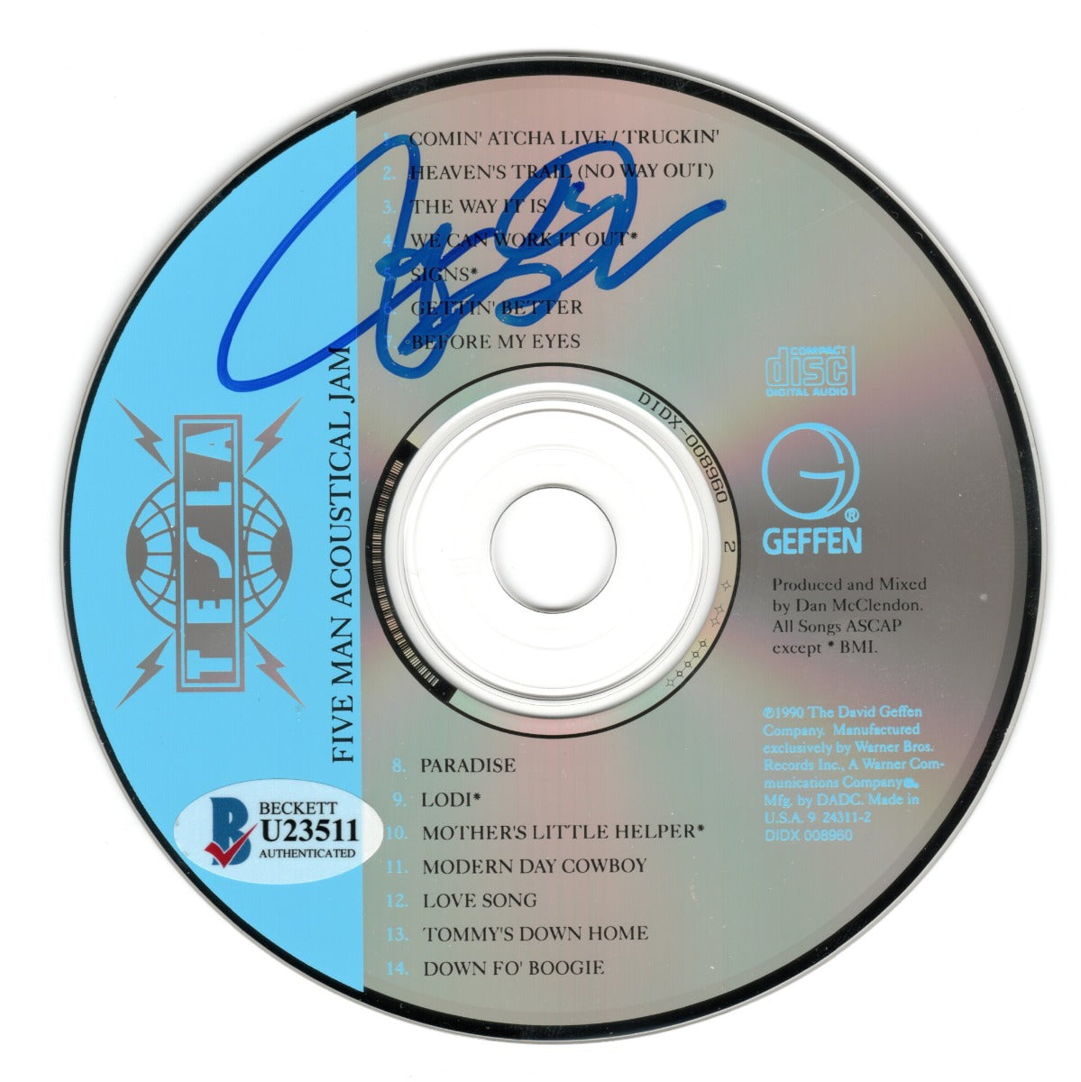 Jeff Keith Autographed Tesla Five Man Acoustical Jam CD with Cover Beckett Authenticated-Powers Sports Memorabilia