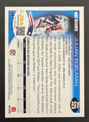 Julian Edelman 2010 Topps Gold Signed Football Rookie Card #325 Auto JSA COA 1419/2010 #WC301565-Powers Sports Memorabilia