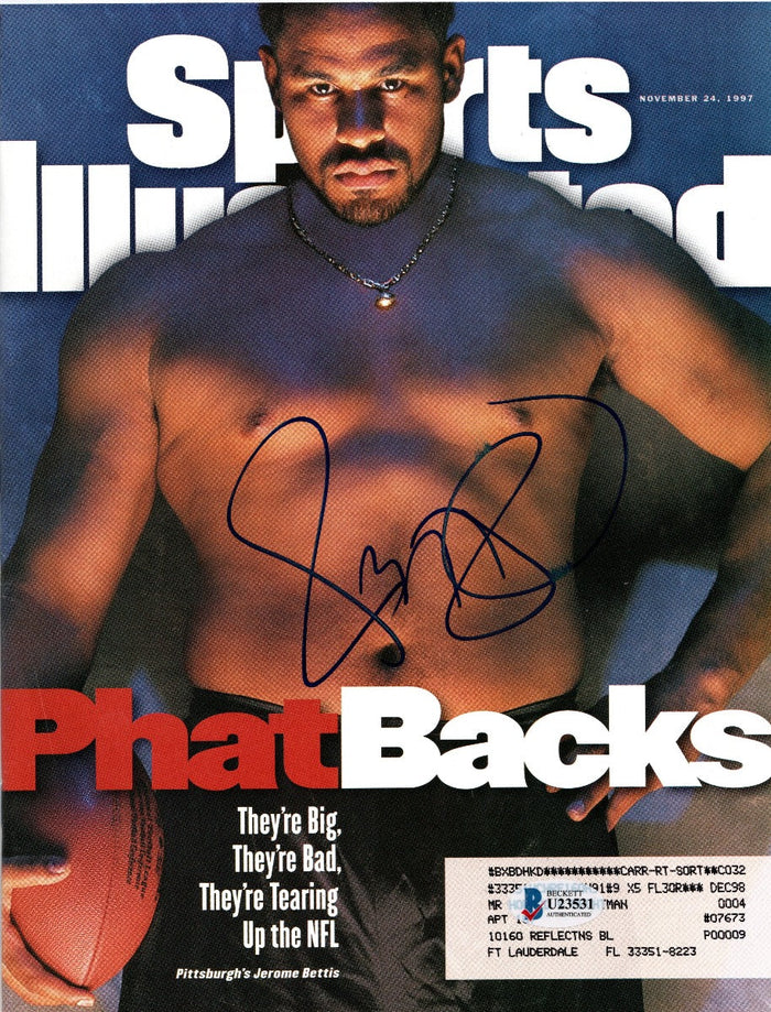 Jerome Bettis Signed Pittsburgh Steelers Sports Illustrated 11/24/97 - Beckett-Powers Sports Memorabilia