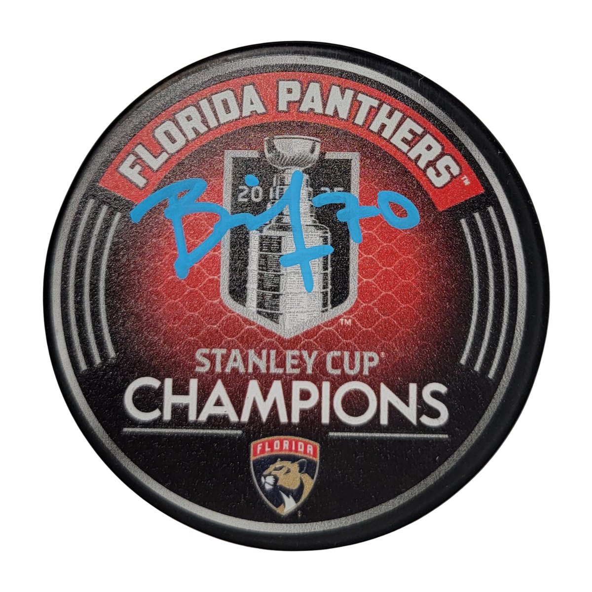 Jesper Boqvist Signed 2025 Florida Panthers Stanley Cup Champions Hockey Puck | - JSA-Powers Sports Memorabilia
